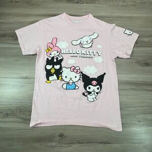 Hello Kitty and Friends Pink Graphic Tee Shirt‎ Womens Size Medium Sanrio Kawaii